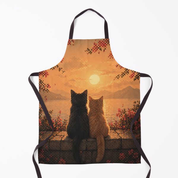 Item preview, Romantic Sunset Cats Aesthetic Couple Cat Landscape Art Phone Case Design designed and sold by IconicDesignsXd.