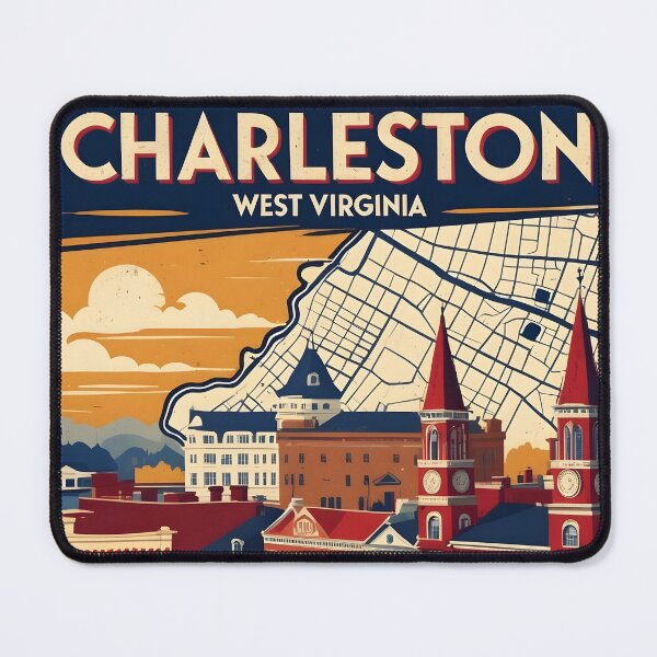 Item preview, Charleston West Virginia 1950s USA Vintage Travel Tourism designed and sold by TravelersGems.
