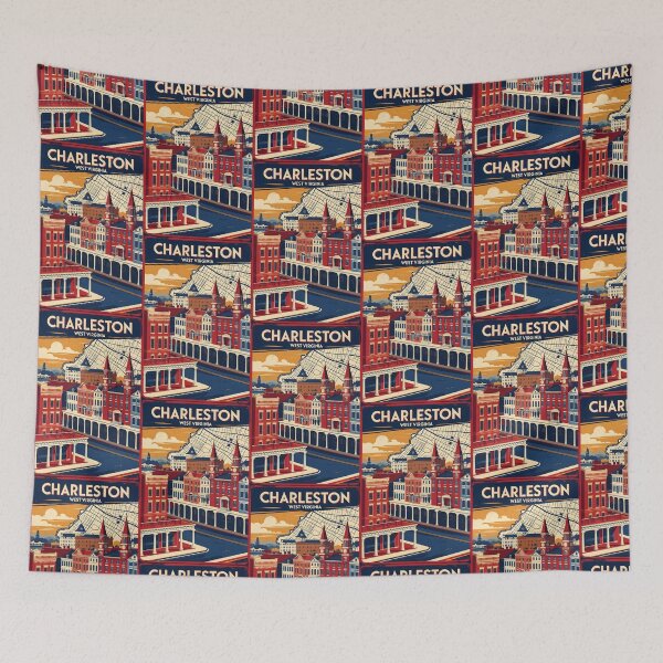 Item preview, Charleston West Virginia 1950s USA Vintage Travel Tourism designed and sold by TravelersGems.