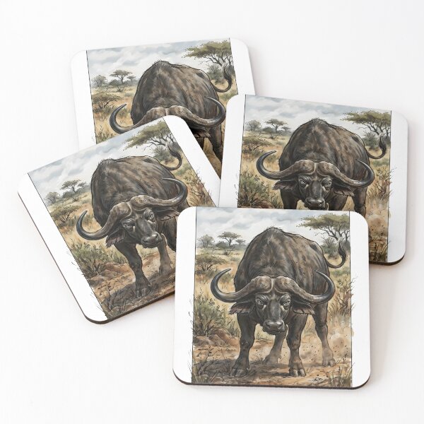 Item preview, Majestic Cape Buffalo Traversing African Savanna designed and sold by RubisLeaf.