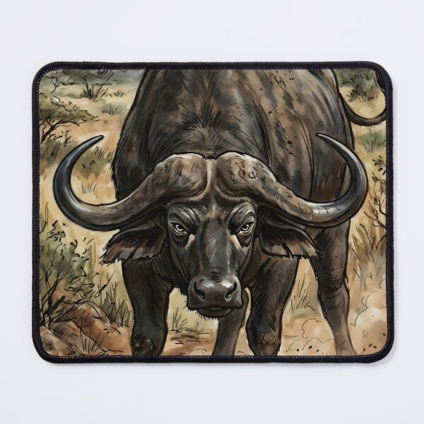 Item preview, Majestic Cape Buffalo Traversing African Savanna designed and sold by RubisLeaf.