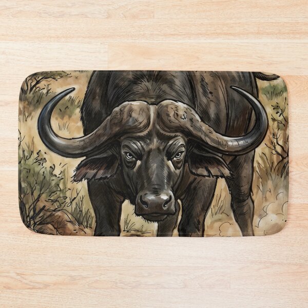 Item preview, Majestic Cape Buffalo Traversing African Savanna designed and sold by RubisLeaf.