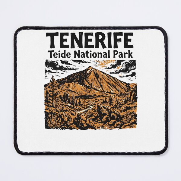 Item preview, Tenerife Teide Volcano National Park Linocut Print Adventure T-Shirt designed and sold by Egyptian king ⭐⭐⭐⭐⭐.