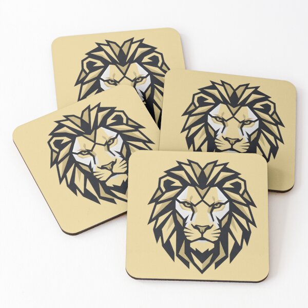 Item preview, Geometric Gold Lion Head - Luxury Majestic Predator Minimalist Art designed and sold by MCV-Designs.