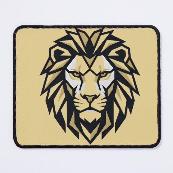 Item preview, Geometric Gold Lion Head - Luxury Majestic Predator Minimalist Art designed and sold by MCV-Designs.