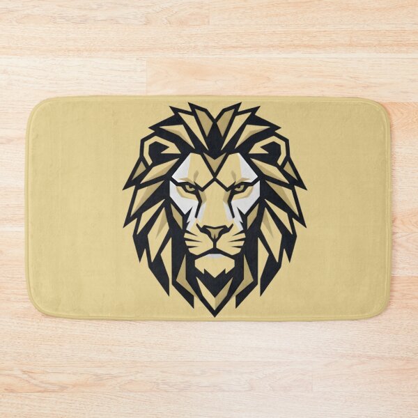 Item preview, Geometric Gold Lion Head - Luxury Majestic Predator Minimalist Art designed and sold by MCV-Designs.