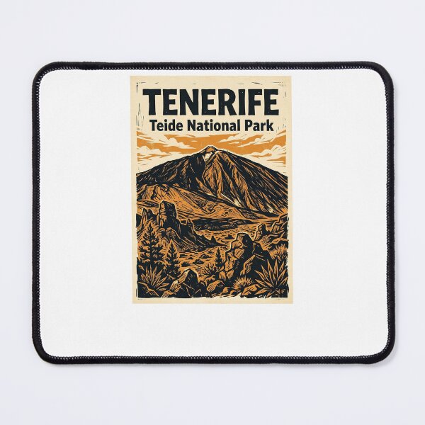 Item preview, Tenerife Teide Volcano National Park Linocut Print Adventure T-Shirt designed and sold by Egyptian king ⭐⭐⭐⭐⭐.