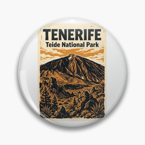 Item preview, Tenerife Teide Volcano National Park Linocut Print Adventure T-Shirt designed and sold by Egyptian king ⭐⭐⭐⭐⭐.