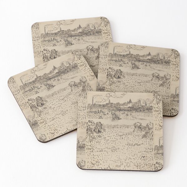 Item preview, The Harvest by Vincent van Gogh: Post Impressionist Field Drawing Poster designed and sold by artofuniverse.