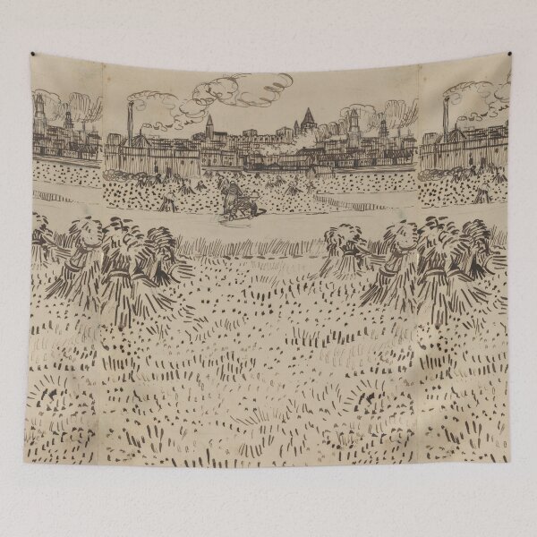 Item preview, The Harvest by Vincent van Gogh: Post Impressionist Field Drawing Poster designed and sold by artofuniverse.