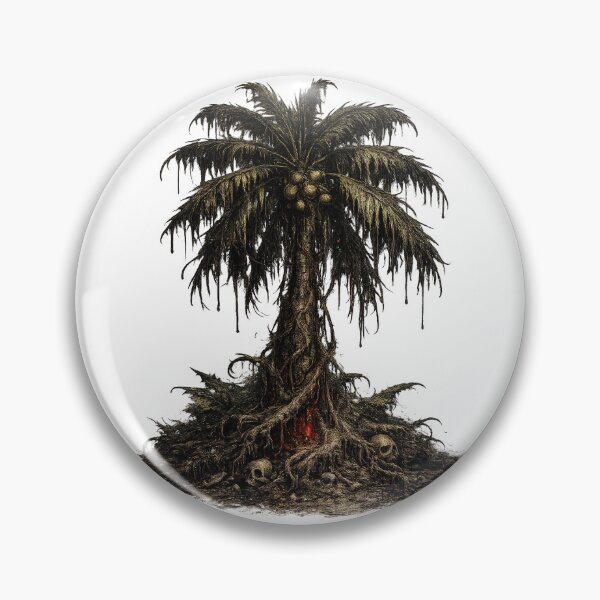 Item preview, Dark Horror Palm Tree Twisted Jungle Fantasy Illustration designed and sold by ExoticWave.