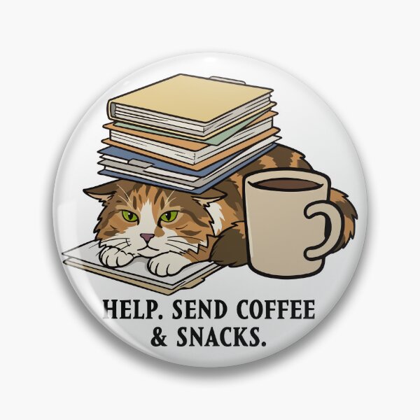 Item preview, Crisis Cat: Help. Send Coffee & Snacks. Retro Comic Style. 猫 designed and sold by MalisoStickers.