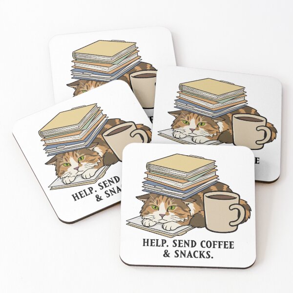 Item preview, Crisis Cat: Help. Send Coffee & Snacks. Retro Comic Style. 猫 designed and sold by MalisoStickers.