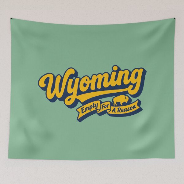 Item preview, Wyoming Empty For A Reason Retro Fat Script Bison Vintage Americana Art designed and sold by Cozy-Old-Pub.