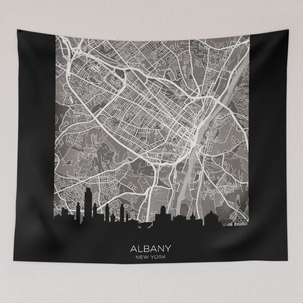 Item preview, Albany New York Skyline Map designed and sold by ArtPrints.