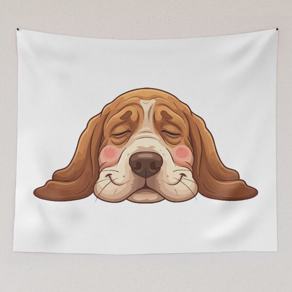 Item preview, Current Mood Floppy Funny Basset Hound Face designed and sold by Petzzz.