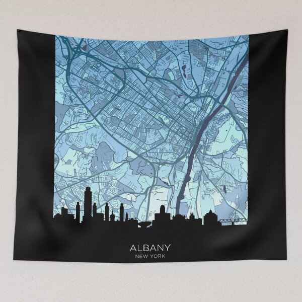 Item preview, Albany New York Skyline Map designed and sold by ArtPrints.