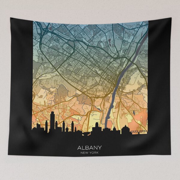 Item preview, Albany New York Skyline Map designed and sold by ArtPrints.