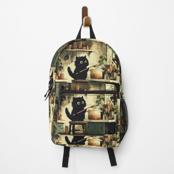 Item preview, Black Cat Tasting Soup in Kitchen designed and sold by Erika Kaisersot.