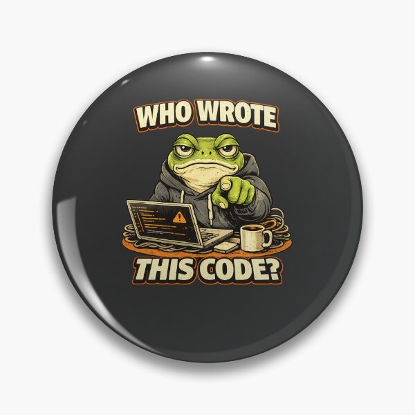 Item preview, Who Wrote This Code Frog – Funny Programmer Shirt, Coding Humor Sticker, Developer Meme Design designed and sold by NUVYStudio.