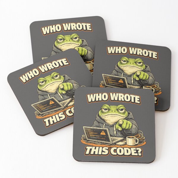 Item preview, Who Wrote This Code Frog – Funny Programmer Shirt, Coding Humor Sticker, Developer Meme Design designed and sold by NUVYStudio.