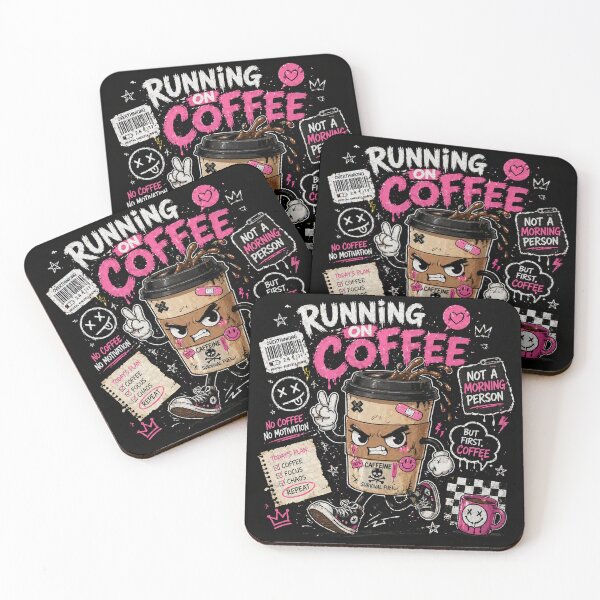 Item preview, Running on Coffee – Funny Chaos Energy Caffeine Lover Shirt designed and sold by IdentityThread.