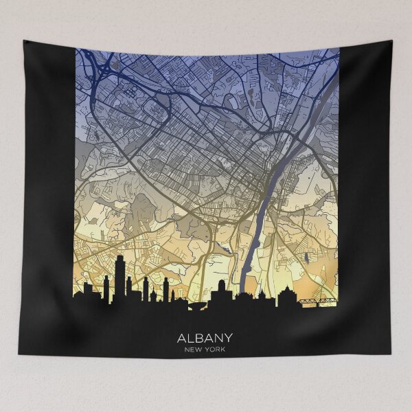 Item preview, Albany New York Skyline Map designed and sold by ArtPrints.