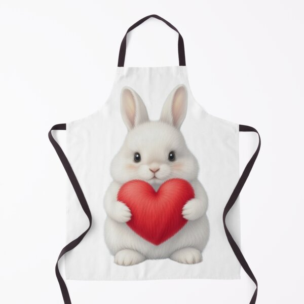 Item preview, Fluffy White Bunny Holding a Big Red Heart – Cute Love Illustration designed and sold by lovelistivkaa.