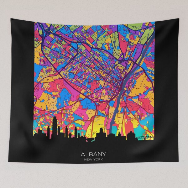 Item preview, Albany New York Skyline Map designed and sold by ArtPrints.