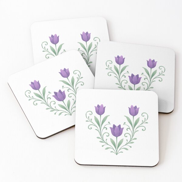 Item preview, Purple tulip flower watercolor designed and sold by uunaa.