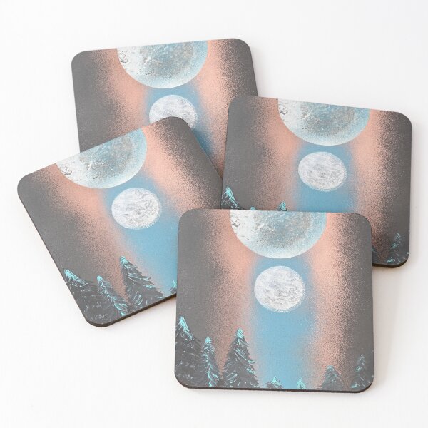Item preview, Two Moons Over the Forest – Cosmic Spray Art designed and sold by RajkaLunari.