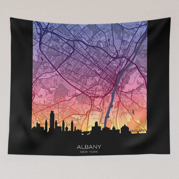 Item preview, Albany New York Skyline Map designed and sold by ArtPrints.