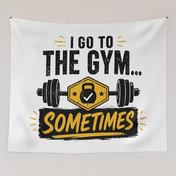 Item preview, I Go To The Gym Sometimes Funny Fitness T-Shirt Gym Humor Workout Tee designed and sold by fadouades.