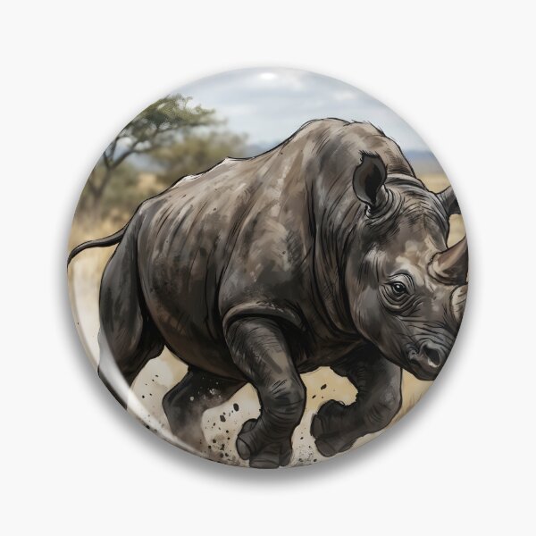Item preview, Rinoceronte Negro Diceros Bicornis Sabana Africana designed and sold by RubisLeaf.
