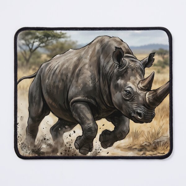 Item preview, Black Rhinoceros Diceros Bicornis African Savanna designed and sold by RubisLeaf.