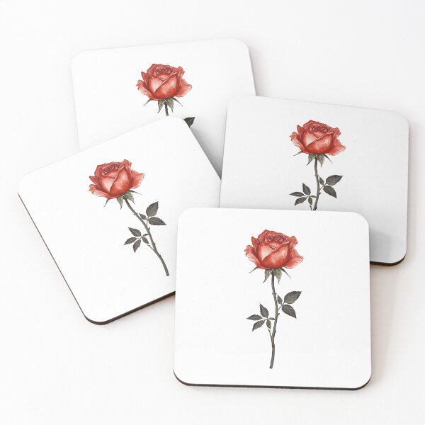 Item preview, Red Rose flower watercolor designed and sold by uunaa.