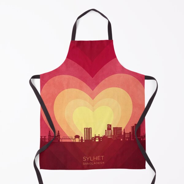 Item preview, Sylhet Bangladesh Skyline Hearts Red Yellow designed and sold by ArtPrints.