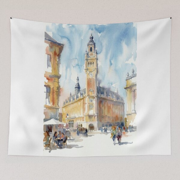 Item preview, Lille Grand Place – Chamber of Commerce Watercolor designed and sold by caracatita75.