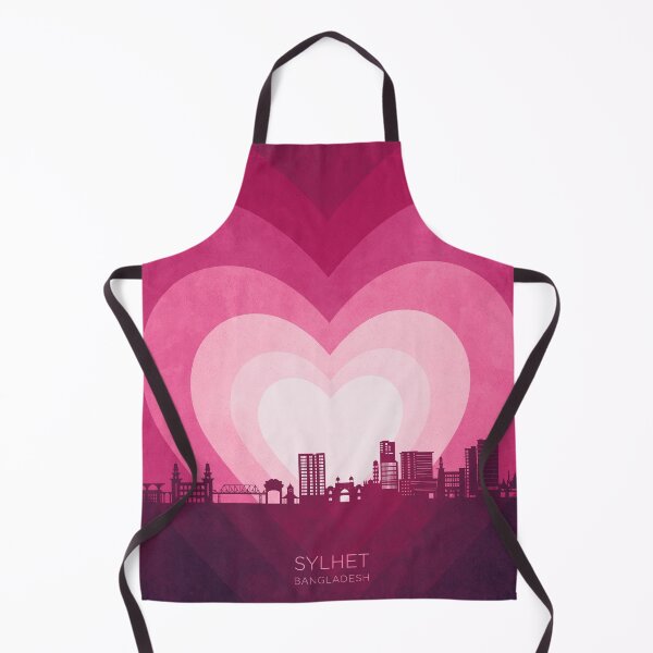 Item preview, Sylhet Bangladesh Skyline Hearts Pink designed and sold by ArtPrints.