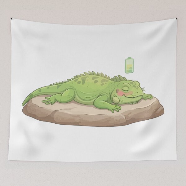 Item preview, Recharging On A Rock Sunbathing Green Iguana designed and sold by Petzzz.