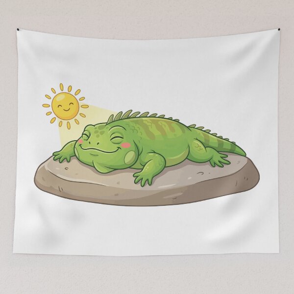 Item preview, Pancake Mode Heat Absorption Green Iguana designed and sold by Petzzz.