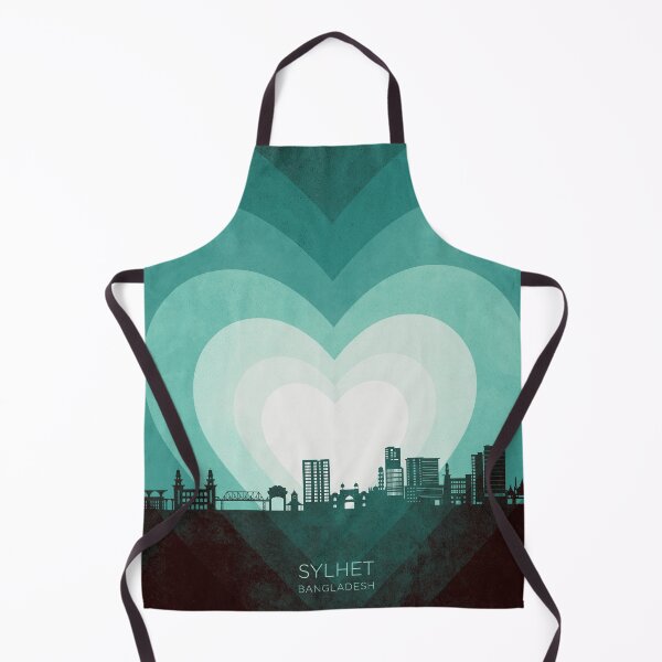 Item preview, Sylhet Bangladesh Skyline Hearts Teal designed and sold by ArtPrints.