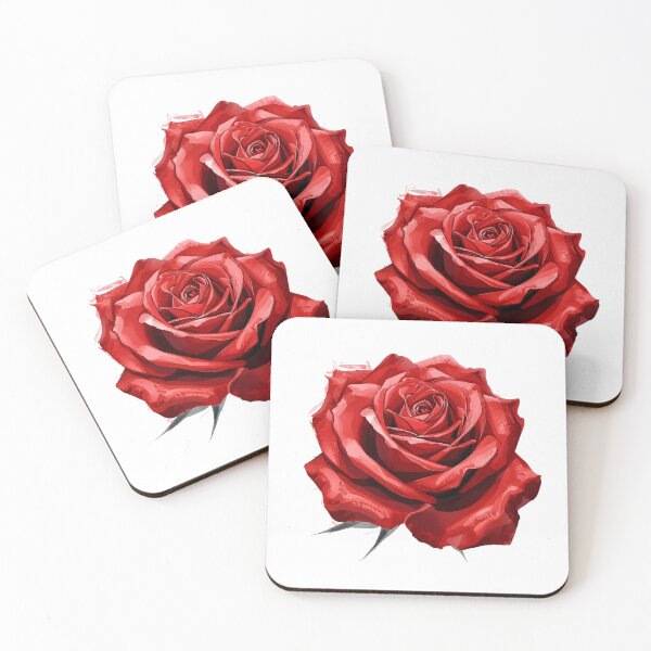 Item preview, Red Rose flower watercolor designed and sold by uunaa.