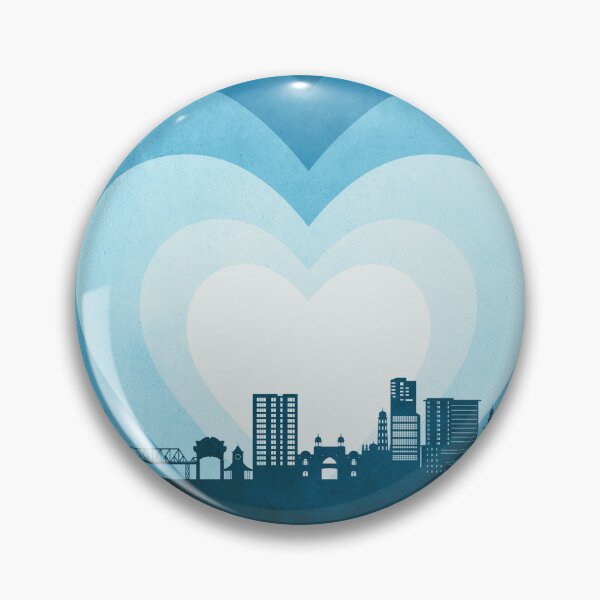 Item preview, Sylhet Bangladesh Skyline Hearts Blue designed and sold by ArtPrints.
