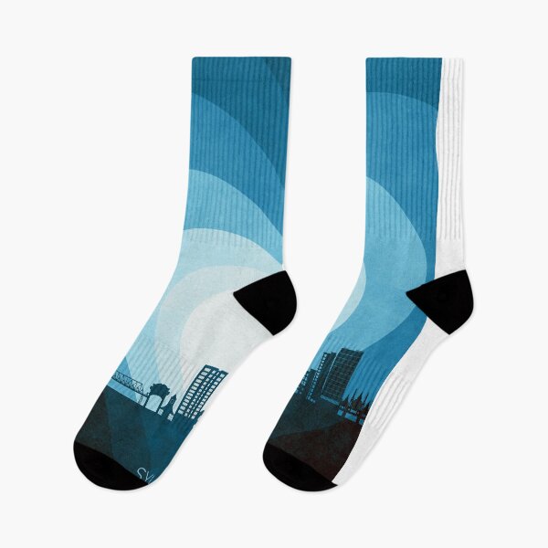 Item preview, Sylhet Bangladesh Skyline Hearts Blue designed and sold by ArtPrints.