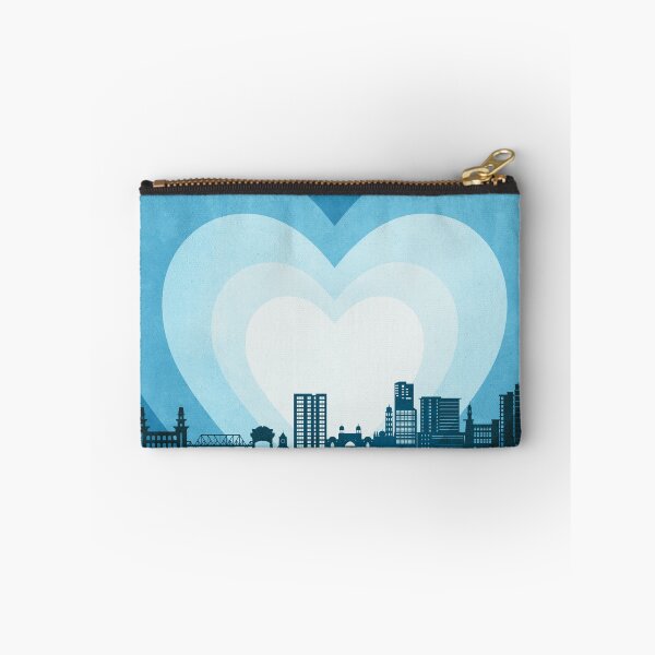 Item preview, Sylhet Bangladesh Skyline Hearts Blue designed and sold by ArtPrints.