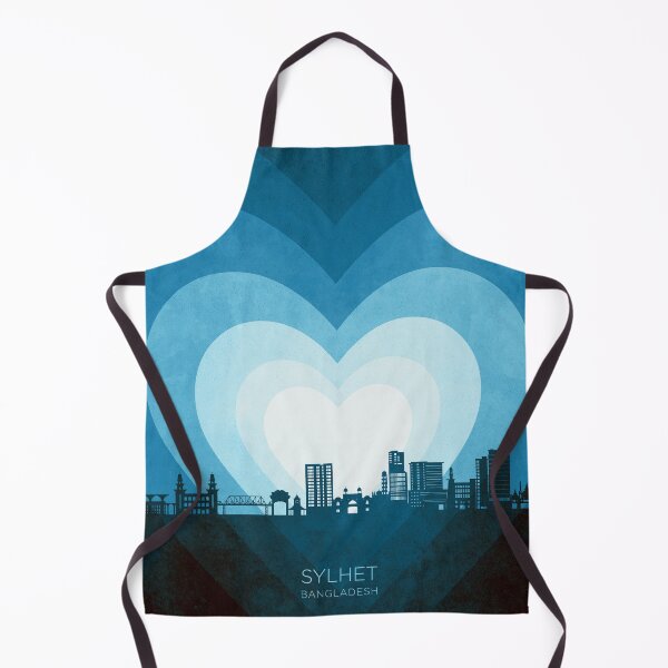 Item preview, Sylhet Bangladesh Skyline Hearts Blue designed and sold by ArtPrints.