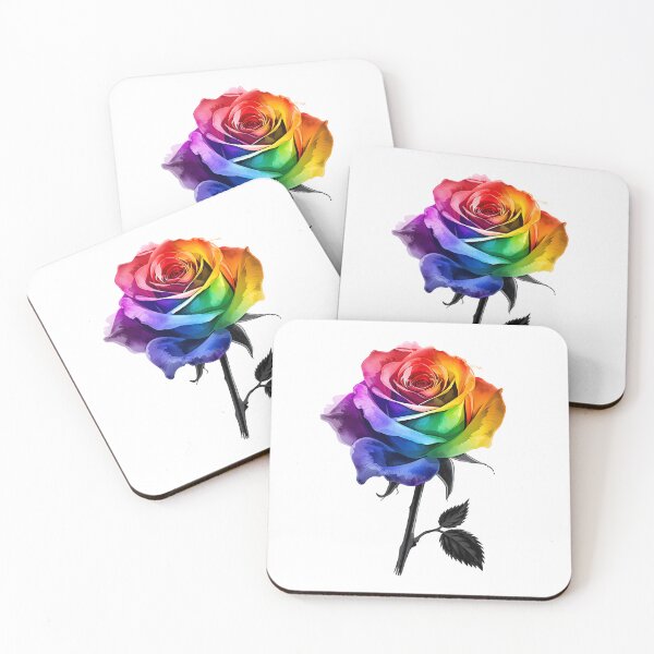 Item preview, Rainbow Rose flower watercolor designed and sold by uunaa.