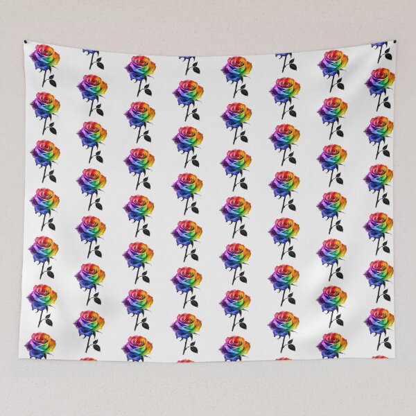 Item preview, Rainbow Rose flower watercolor designed and sold by uunaa.
