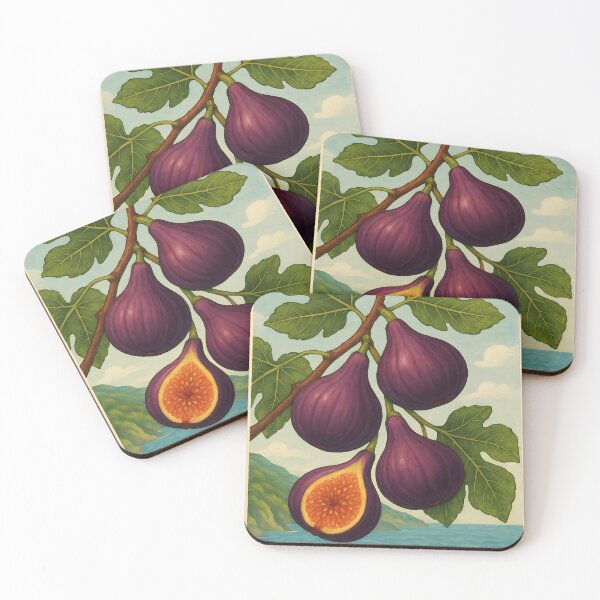 Item preview, Fichi di Maiori Italy – Fig Illustration with Amalfi Coast View designed and sold by EmeraldeaArt.
